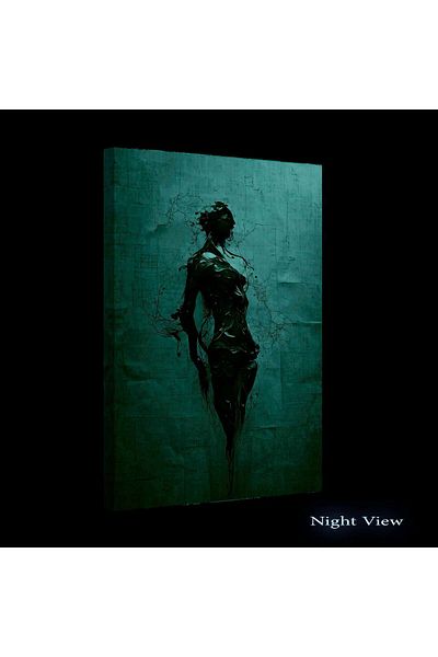startonight Tablou DualView Startonight Abstracta Femeie Rosie in Perete, luminos in intuneric, 60 x 90 cm