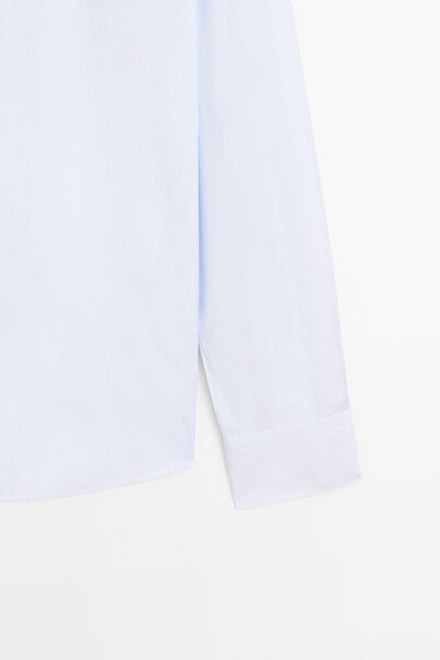 Massimo Dutti Slim fit çizgili %100 pamuklu gömlek