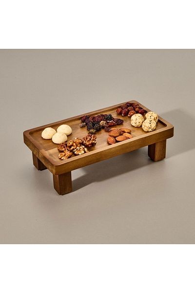 MATMEL Acacia Presentation Plate - Brown - 25X14 cm