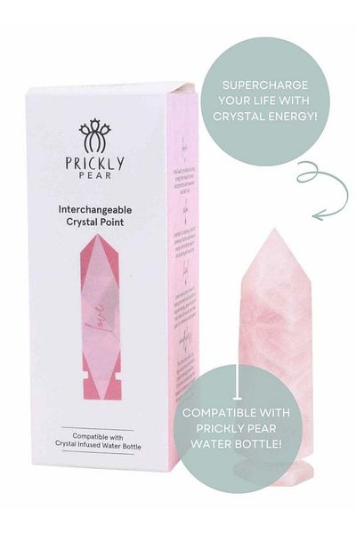 PRICKLY PEAR Rose Quartz Interchangeable Crystal Point - High-Quality Rose Quartz Crystal for Interc