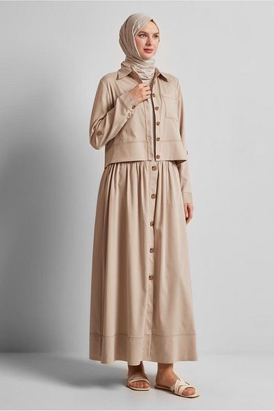 Alvina Button Detail Skirt Suit 45360