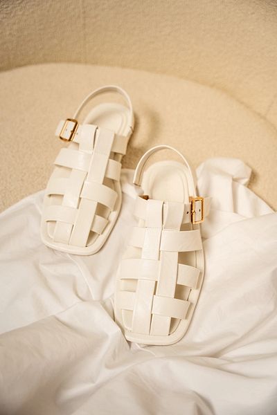 LAMİNTA Tool White Cage Detailed Women's Sandals