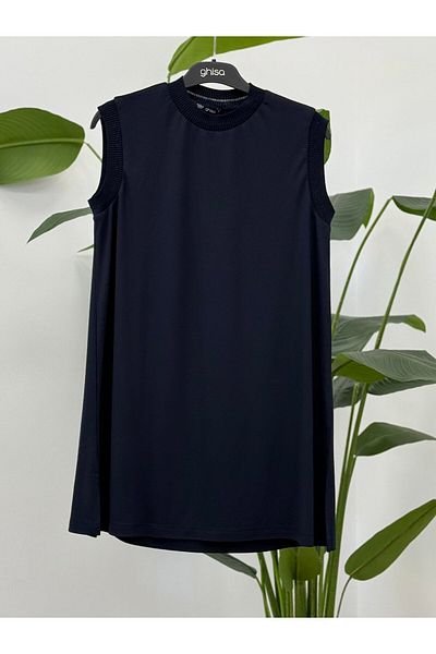 Ghisa Sleeveless Tunic Navy Blue