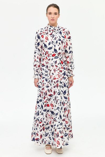 Esswaap Leaf Patterned Empirime Dress Laci