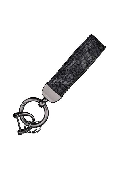 LUVLU Leather Keychain with 360 degree rotation, anti-loss D-ring, 2 small rings and screwdriver