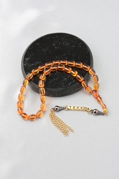 ARURTAKI Men's Gift 33 Orange Gift Boxed Fire Amber Prayer Beads