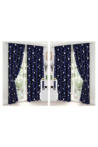 CHIRASO CHIRASO Finet Bedding Set, 8 Pieces with 2 Curtains, Fitted Sheet 180x200, Duvet Cover 200x230, 4 Pillowcases