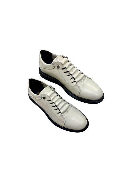 SULA Men's Rubber Lace Leather White Leather Poly Sole Casual Shoes