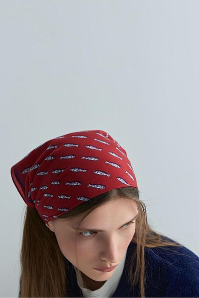 Suud Collection Eșarfă roșie cu model Balu