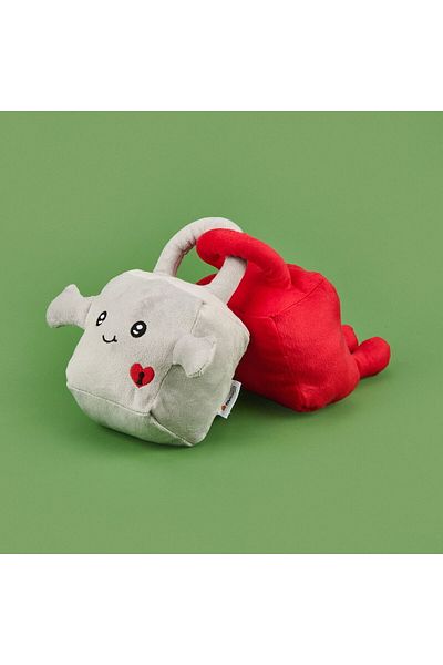 MATMEL Set of 2 Pillows with Lock Figure - Red / Gray