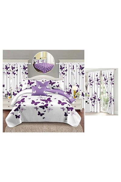 CHIRASO CHIRASO Bedding Set, 8 Pieces with Drapery, 230x240 Sheet, Duvet Cover and 4 Pillowcases