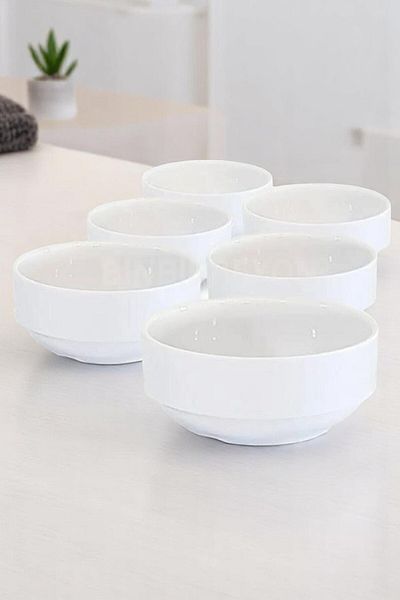 D&Y GAUDERY Kütahya Series 1St Class 6-Piece Round Soup Bowl Set Snack Bowl Set for 6 People