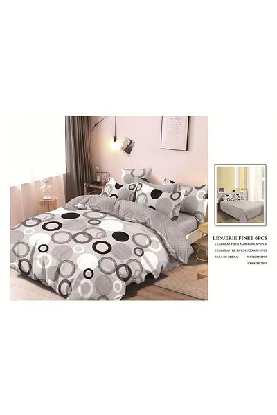 CHIRASO CHIRASO Finet Bedding Set, 6 Pieces, 2 Persons, Sheet 245x250, Quilt 200x230, 4 Pillowcases, Print