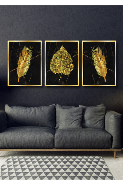 NT Handmade Plexiglass Framed Wooden Leaves Wall Decoration Table Set for Living Room Living Bedroom Kitchen Entrance
