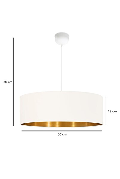 HOMİNG Exclusive 50 Cm Büyük Boy Gold Iç Detaylı Sarkıt Avize