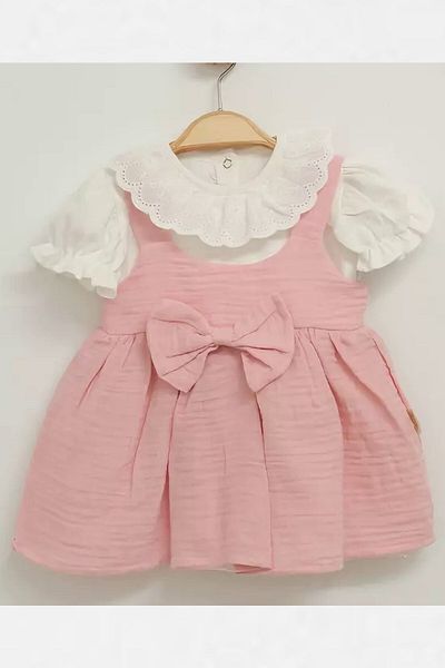 minuma Baby Girl Muslin Back Wing Dress 9-18 Months
