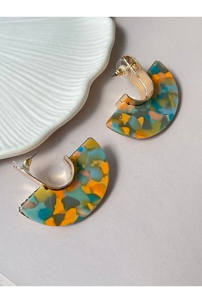 Twinssis Accessories Pearlescent Mix Half Circle Nails Earrings