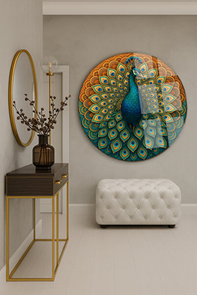 TAULART DESIGN MINUNAT DE PĂSĂRI DE PĂSĂRI DE PĂSĂRI, TABLA ROTUNDĂ MODERNĂ D...