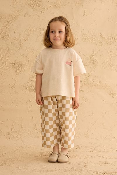 Fahhar Kids Cămașă oversize din in broderie Elefant brodat