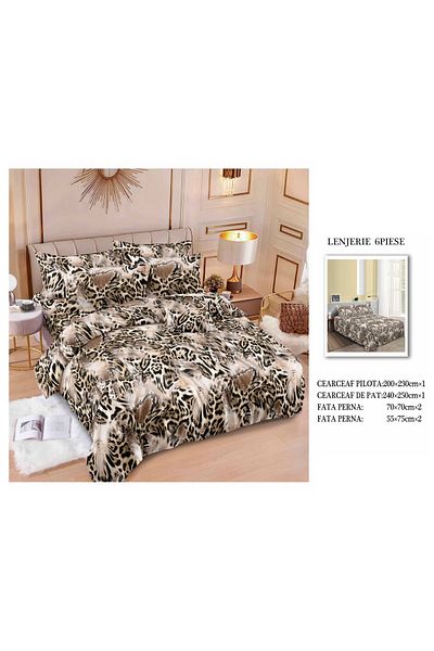 CHIRASO CHIRASO Finet Bedding Set, 6 Pieces, Sheet 240x250, Quilt 200x230, 4 Pillowcases, Print