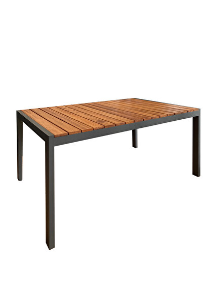 Aluseat Alüminyum İroko Tablalı Sehpa 60X90 cm h50 cm Antrasit