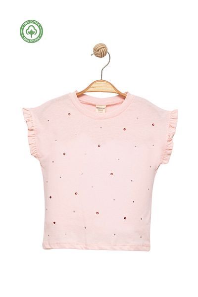 Divonette Girl's Stone Embroidered T-Shirt - Children's Clothing