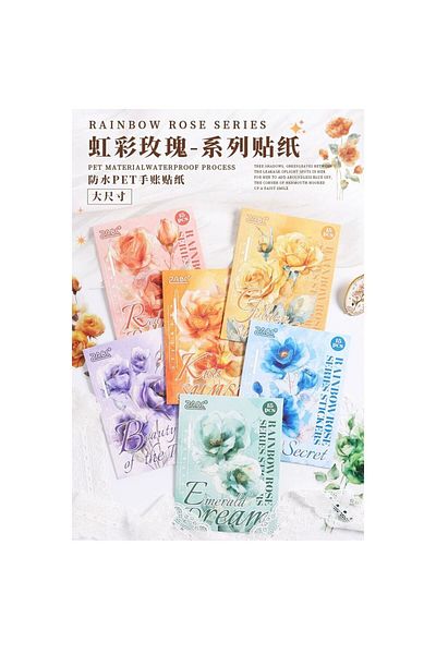 İthal O10-15 Pcs Flower Pet Sticker - Color: Orange