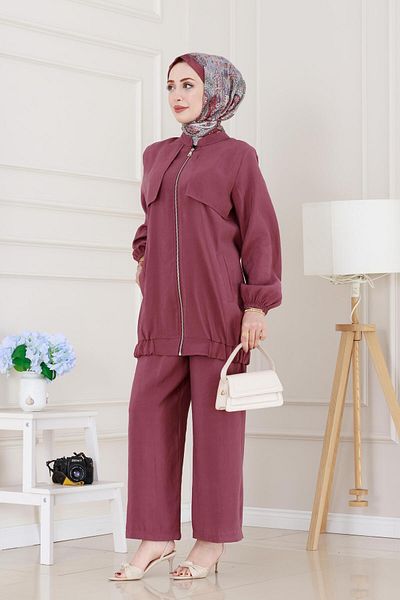 Sevitli Allerli Double Suit-Dry Rose