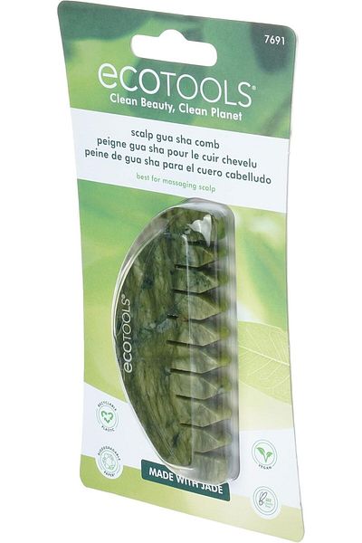 Ecotools Jade Gua Sha Hair Comb for Scalp, Green