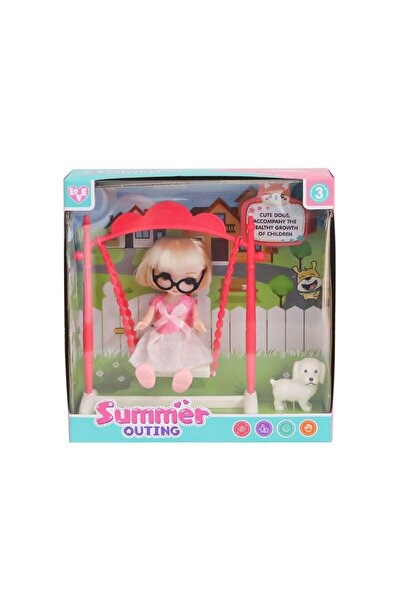 OMZ لعبة طفلة 925-141 مجموعة ألعاب الأطفال مع كلب ومرجيحة، لعبة تعليمية للأولاد