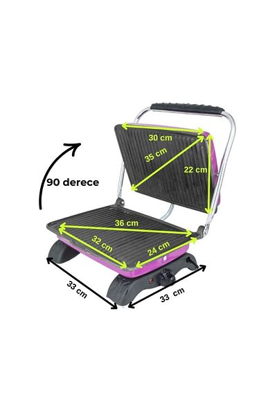 Dökümix Iron Cast Lilac 1800 Watt 4-6 Slices Home-Industrial-Buffet Type Toaster and Grill