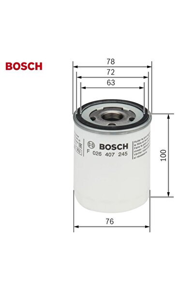 P7245 YAĞ FİLTRESİ TOURNEO / TRANSİT CUSTOM V362 V710 TRANSİT MK7 V363 F026407245 BOSCH