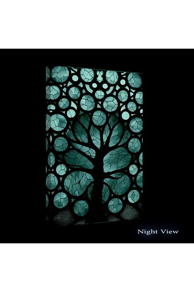 startonight Tablou DualView Startonight Copacul Vietii Galben, luminos in intuneric, 60 x 90 cm