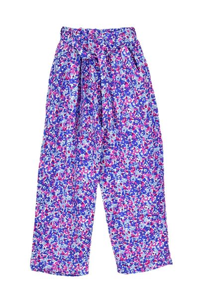 BAGLAN Girls' Printed Wide-Leg Elastic Lace-Up Trousers Bgl-St04625