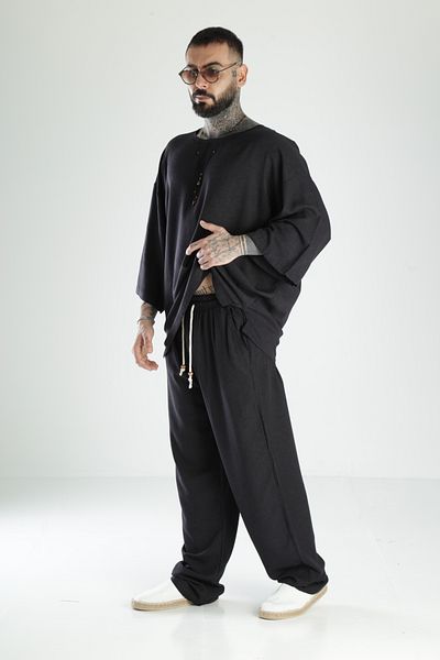 COCOPELLI Σετ μαύρο λινό oversize