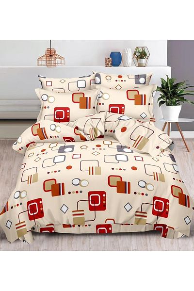 chiraso CHIRASO Finet Bedding Set, 6 Pieces, Fitted Sheet 180x200, Duvet Cover 200x230, 4 Pillowcases, Print