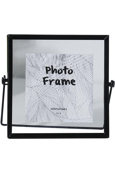 COOYA Geometric metal picture frame, unique look, durable, suitable for modern interior decoration, black