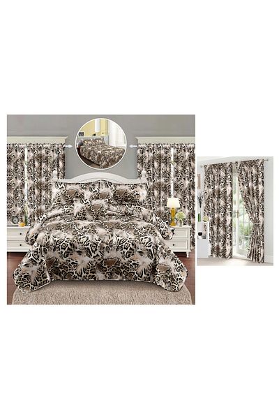 CHIRASO CHIRASO Bedding Set, 8 Pieces with Drapery, 230x240 Sheet, Duvet Cover and 4 Pillowcases