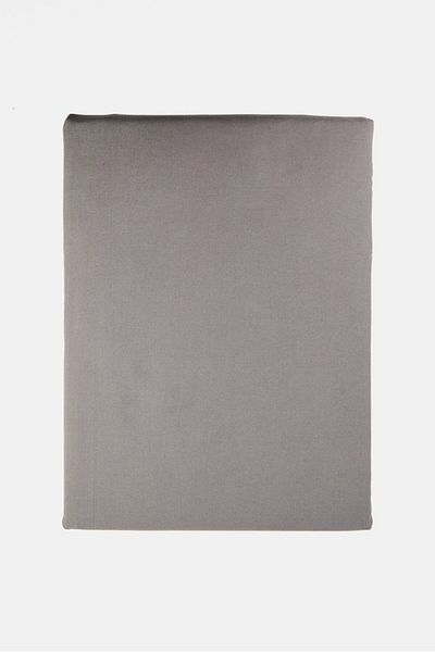 COTTON HOME 3 Pieces Plain Fitted Sheet With Pillow Case, Dark Grey