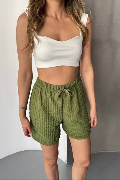 bb butik basic Σορτς με μπαλόνι Seersucker που δεν ήθελε σιδέρωμα BG3009