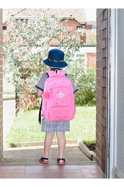 ROAISS Heart and Bowknot Printed Graphic Cute Functional Backpack Set for Kids/Girls