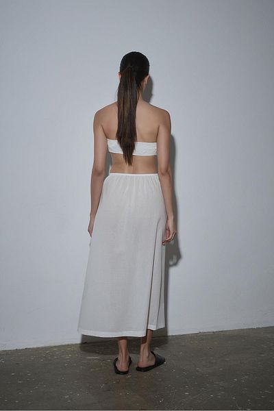 Suud Collection White Cotton Skirt Lining
