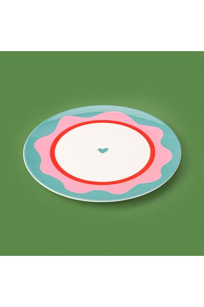 MATMEL Granny Serving Plate - Green / Pink - 25 cm