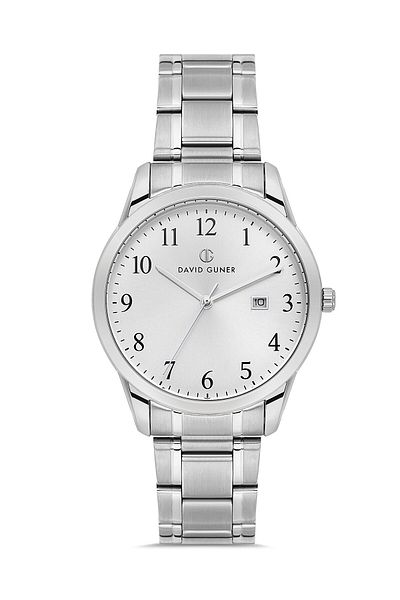 DAVID GUNER Men's Watch with Silver Coated White Dial Dg-8778Ga-A1