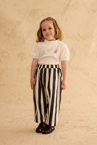 Fahhar Kids Striped Bomb Pants Black