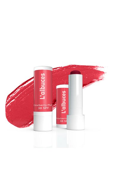 L'albuces Strawberry 30 Spf Plump Lip Balm Set of Two - Plumping Lip Moisturizer