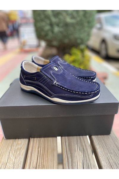 Pierre Cardin 14801 Pantofi casual pentru bărbați, din piele naturală, albastru nubuc