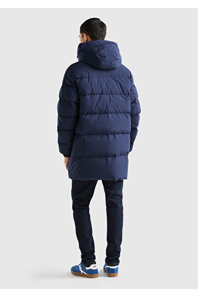 United Colors of Benetton Erkek Lacivert Uzun Kaz Tüyü Dolgulu Mont