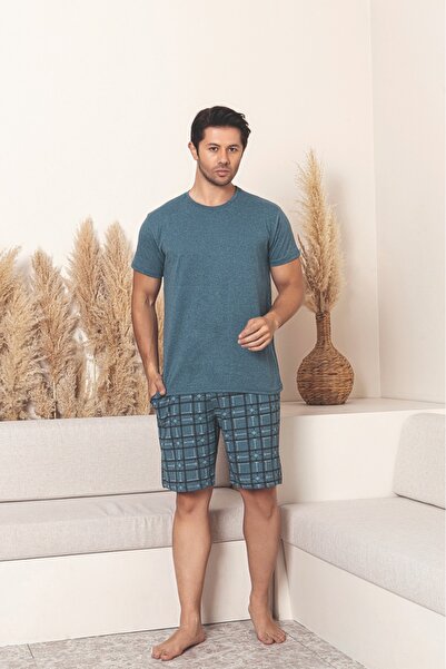 Sude HOMEWEAR Чоловічий комплект піжами з короткими рукавами та шортами