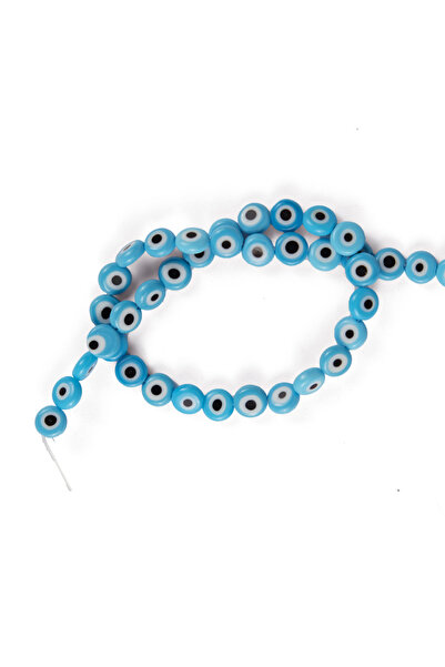 Prestij Boncuk Secvență de Mărgele Rău Plat Albastru Deschis Mărgică Rău Hand...